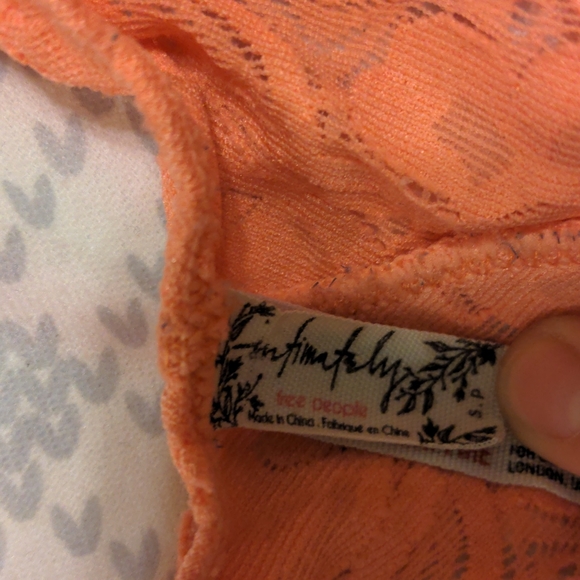 Free People, 3 pairs of lace bralettes, size S, in pink, blue, orange. Like new - Picture 3 of 10
